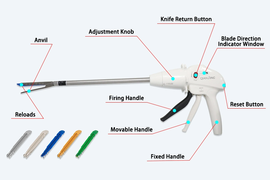 Medical Equipment Human Staples Disposable Endoscopic Stapler for Colonectomy